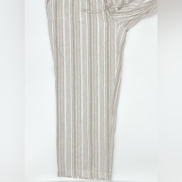 NWT Land n Sea Tan Striped Linen Blend Wide Leg Pants 2X - Picture 6 of 12